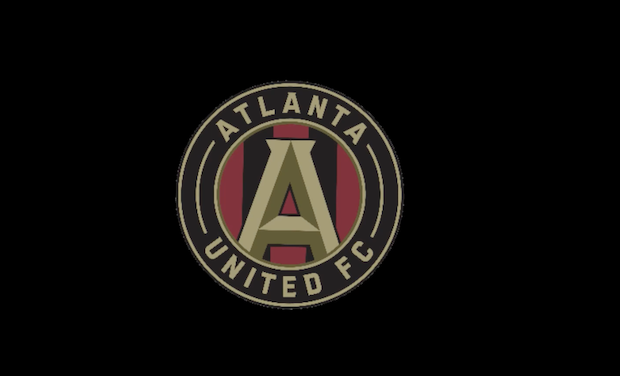 The Atlanta United Logo on a Black Screen