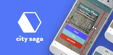 A preview screenshot of the City Saga application for loction based storytelling in Atlanta, Georgia.